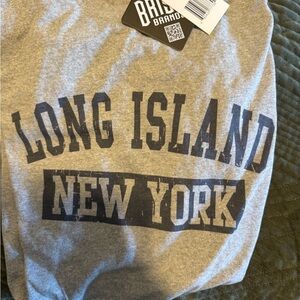 Men's Grey Long Island New York Short Sleeve Tee
